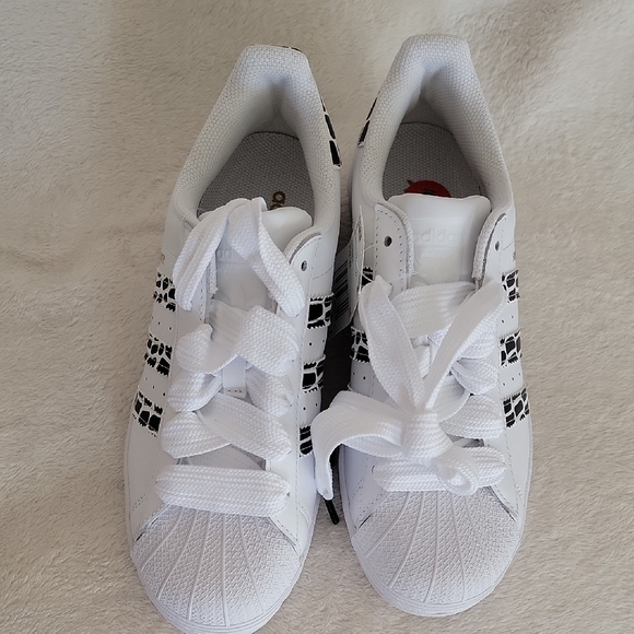 Adidas Superstar Original Casual Leopard Stripes Shoes For Women Size 7.5 - Picture 2 of 10